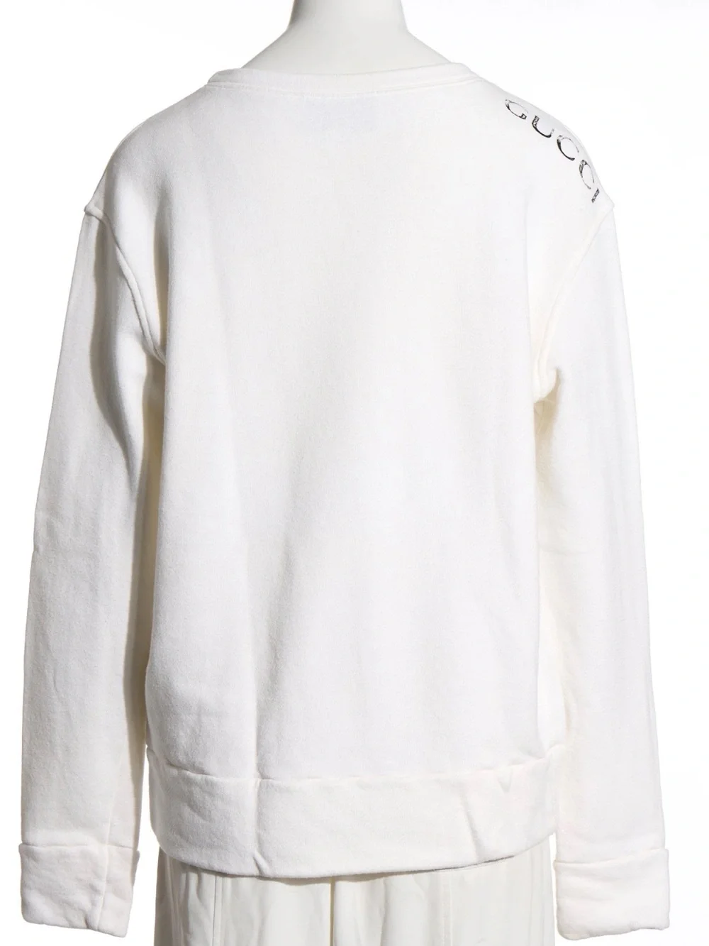 Gucci White Crewneck Sweater with Blue Tiger Head